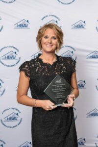 Michelle Ramaker pictured holder her award.